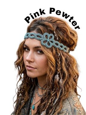 Pink Pewter Bohemian Headband – Excellent Condition
